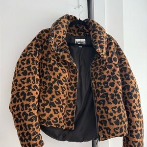 Apparis Leopard Print Teddy Jacket